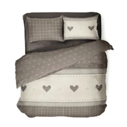 Parure Copripiumino Verbier Di Daunex - Dimensioni Varie Z550 -Articoli Per La Casa parure copripiumino verbier daunex in puro cotone tortora 3