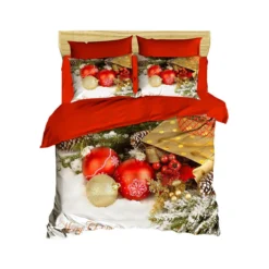 Parure Copripiumino Winter Xmas Morbidissimi Digitale 3D Matrimoniale K587