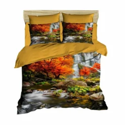 Parure Copripiumino Waterfall Morbidissimi Digitale 3D Matrimoniale U085