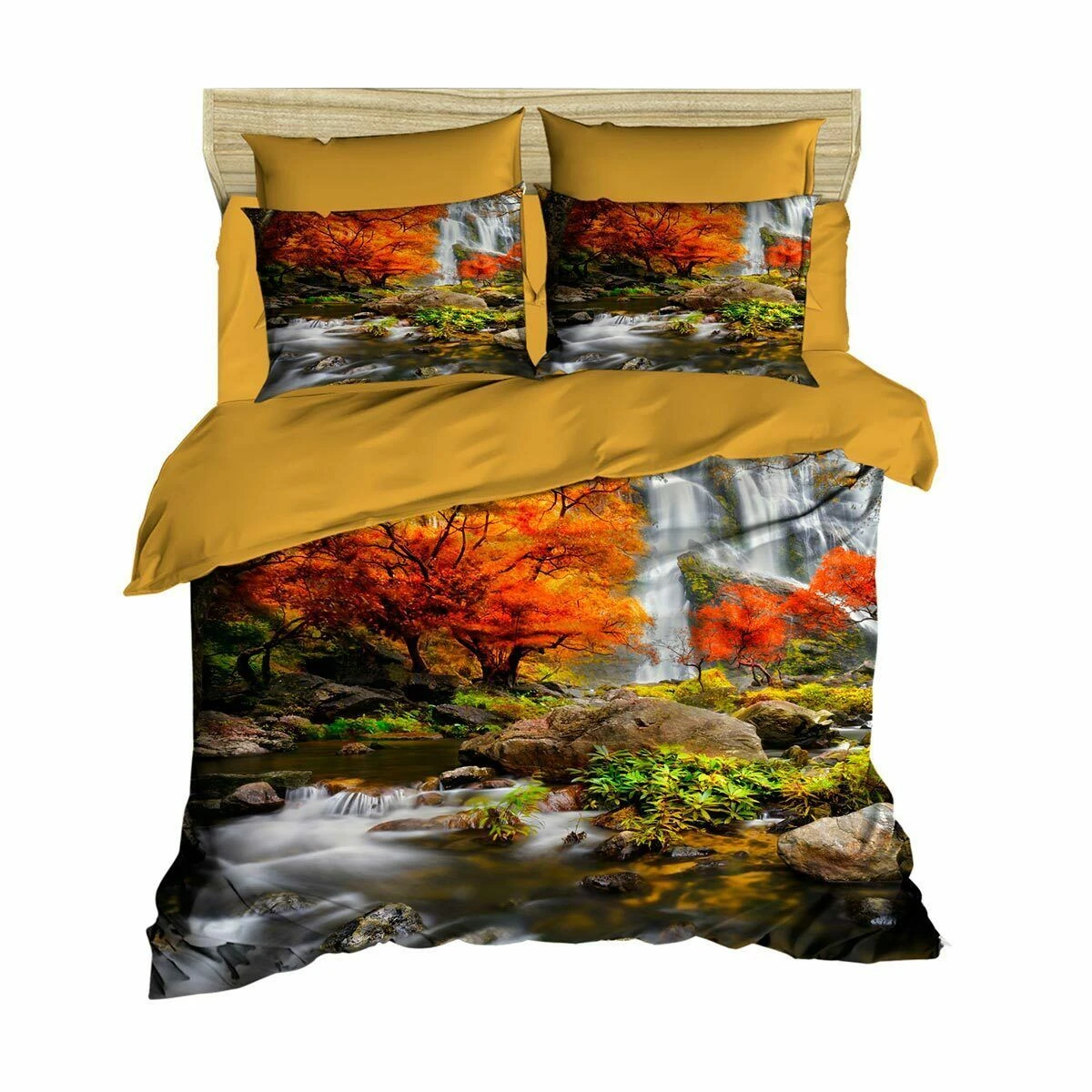 Parure Copripiumino Waterfall Morbidissimi Digitale 3D Matrimoniale U085 1 Parure Copripiumino Waterfall Morbidissimi Digitale 3D Matrimoniale U085