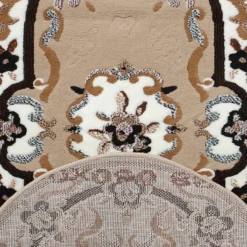 Set Parure Tappeto + Scendiletto 3 Pz Tappeti Ovali Chinese Garden Dis.2038 P428 -Articoli Per La Casa parure tappeto scendiletto ovale chinese garden beige