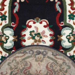 Set Parure Tappeto + Scendiletto 3 Pz Tappeti Ovali Chinese Garden Dis.2038 P428 -Articoli Per La Casa parure tappeto scendiletto ovale chinese garden blu