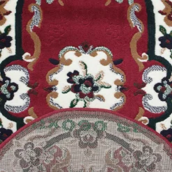 Set Parure Tappeto + Scendiletto 3 Pz Tappeti Ovali Chinese Garden Dis.2038 P428 -Articoli Per La Casa parure tappeto scendiletto ovale chinese garden bordeaux