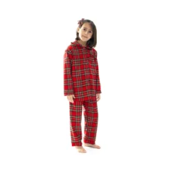 Pigiama Bambina Invernale Aperto Tartan Di Morbidissimi A101 W444