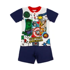 Pigiama Bambino Estivo Comics Marvel In Cotone MV16212 Y725 -Articoli Per La Casa pigiama bambino estivo in cotone marvel comics b2mv16212 marine 8