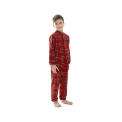 Pigiama Bambino Invernale Aperto Tartan Di Morbidissimi A102 W443