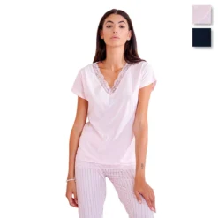 Pigiama Donna Estivo Oronero In Cotone Con Pinocchietto OD263 K238