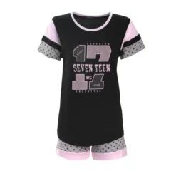 Pigiama Donna Corto Exclusive In Cotone P1423 K171 -Articoli Per La Casa pigiama da donna corto exclusive p1423 nero 4