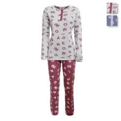 Pigiama Donna Dimensione Danza Invernale Caldo Cotone DD20097 Z647