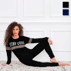 Pigiama Donna Oronero In Caldo Cotone OD1041 - Fino Alla Tg XXL K924