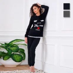 Pigiama Donna Oronero In Caldo Cotone OD1052 - Fino Alla Tg XXL K930