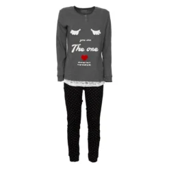 Pigiama Donna Oronero In Caldo Cotone OD1052 - Fino Alla Tg XXL K930 -Articoli Per La Casa pigiama donna oronero in caldo cotone od1052 grigio 5