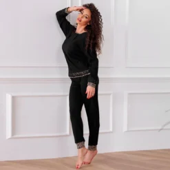 Pigiama Donna Oronero In Caldo Cotone OD1060 - Fino Alla Tg XXL K932