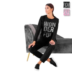 Pigiama Donna Oronero In Felpina OD147F K237