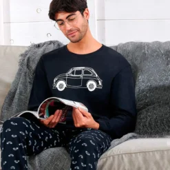 Pigiama Uomo Oronero In Caldo Cotone OU1106 W356 -Articoli Per La Casa pigiama uomo caldo cotone oronero ou1106 2 8