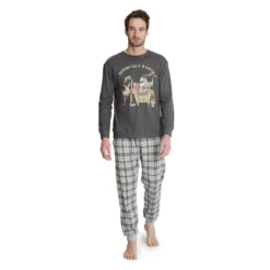 Pigiama Uomo Dieta Di Happy People In Caldo Cotone 5788 J004