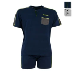 Pigiama Uomo Estivo Navigare In Cotone 2141207B - Taglie Forti Y535