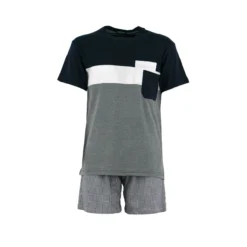 Pigiama Uomo Estivo Singolare In Cotone P712 Y695 -Articoli Per La Casa pigiama uomo estivo singolare p712 in cotone blu scuro 4