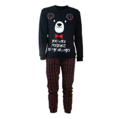 Pigiama Uomo Family Oronero In Caldo Cotone OU1127 J017