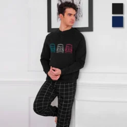 Pigiama Uomo Oronero In Caldo Cotone OU1122 K908