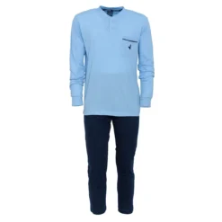 Pigiama Da Uomo Navigare Con Taschino 14280 S186 -Articoli Per La Casa pigiama da uomo navigare in cotone 14280 azzurro 6