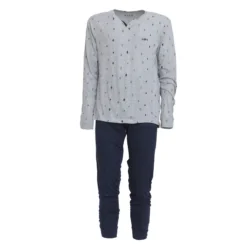 Pigiama Uomo Oaoa In Cotone Manica Lunga Pe1844 S956 -Articoli Per La Casa pigiama da uomo oaoa pe1844 grigio