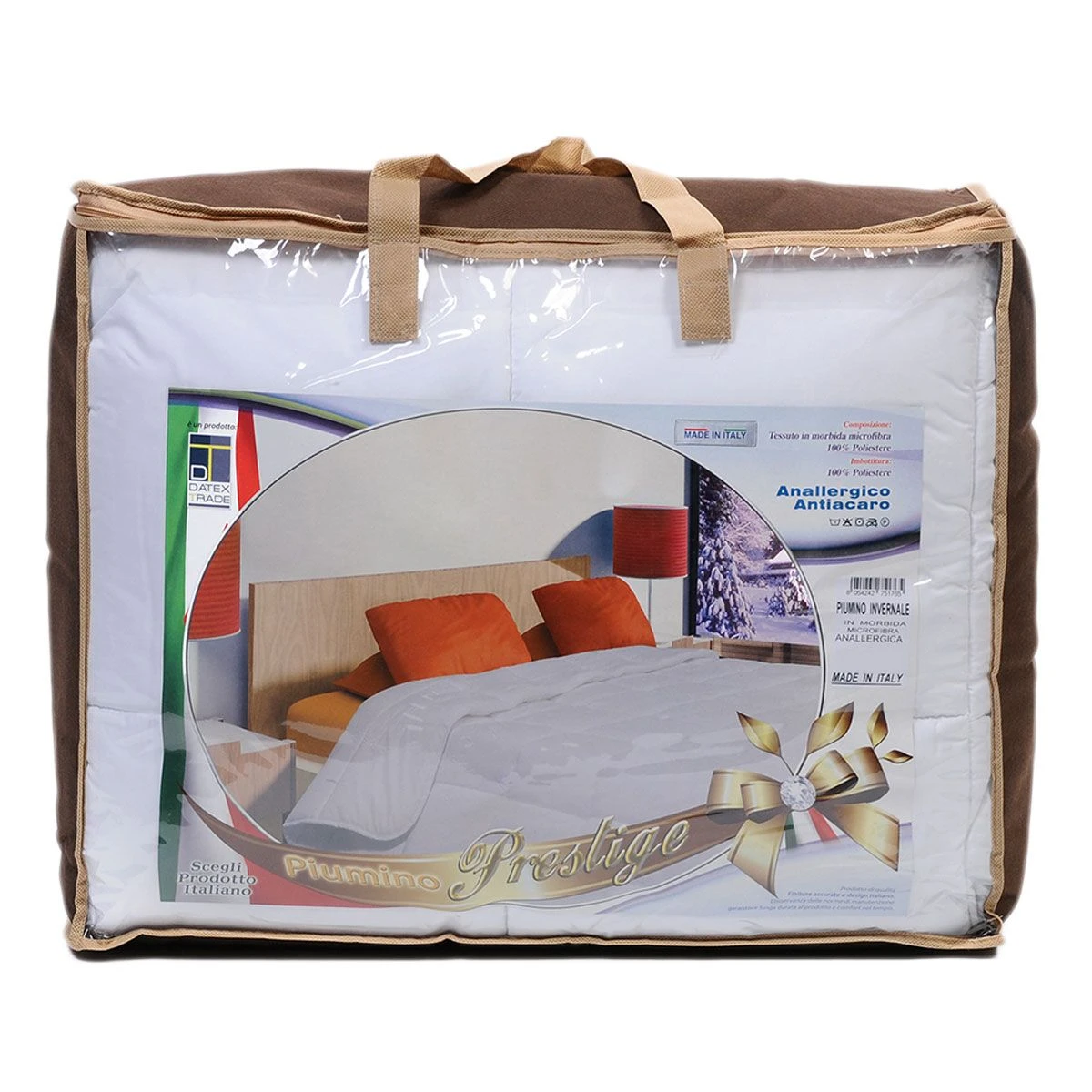 Piumino Invernale Per Letto Una Piazza E Mezza Prestige 580gr/mq - Bianco M556 2 Piumino Invernale Per Letto Una Piazza E Mezza Prestige 580gr/mq - Bianco M556 - immagine 2