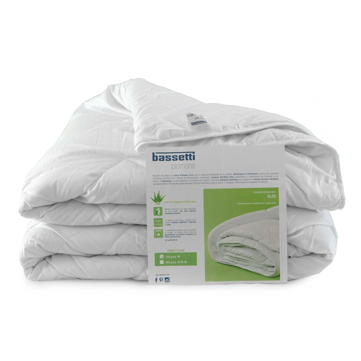 Piumino Leggero Bassetti 130 Gr Microfibra Con Aloe Vera - Dimensioni Varie P474 3 Piumino Leggero Bassetti 130 Gr Microfibra Con Aloe Vera - Dimensioni Varie P474 - immagine 3