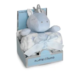Plaid Pile 75x90 Cm Con Peluche Unicorno U932 -Articoli Per La Casa plaid 75x90 cm con peluche unicorno celeste 1