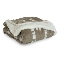 Plaid Adventure In Sherpa Super Soffice - Dimensioni Varie T285 -Articoli Per La Casa plaid adventure flannel con sherpa extracaldo beige 3