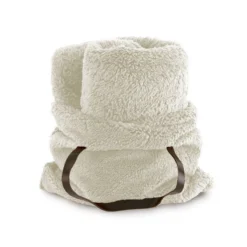 Plaid Con Borsa Teddy In Sherpa 130x160 Cm W269 -Articoli Per La Casa plaid borsa in sherpa teddy naturale 3 1