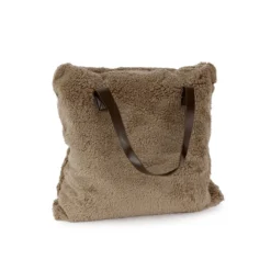 Plaid Con Borsa Teddy In Sherpa 130x160 Cm W269 -Articoli Per La Casa plaid borsa in sherpa teddy tortora 2 1