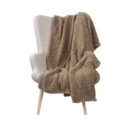 Plaid Con Borsa Teddy In Sherpa 130x160 Cm W269 -Articoli Per La Casa plaid borsa in sherpa teddy tortora 1