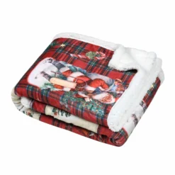 Plaid Natalizio Oswald In Pile Con Retro Agnellato 130x160 Cm X086