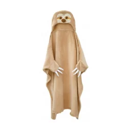 Plaid Poncho Bradipo Con Cappuccio Sagomato Y151