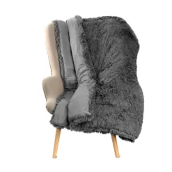 Plaid Katrine In Sherpa 130x160 Cm W686 9 Plaid Katrine In Sherpa 130x160 Cm W686 -Articoli Per La Casa plaid sherpa katrine 130x160 cm fumo 1