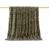 Plaid Leopardato Pile Con Nappe 210x240 Cm Matrimoniale Effetto Pelliccia N785