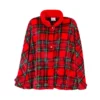 Poncho Donna Tartan In Pile Coral X015