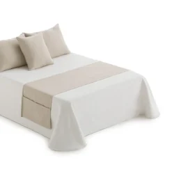 Runner Per Letto Oliver Con Tasche - Dimensioni Varie Q592 -Articoli Per La Casa runner fondoletto con tasche crema