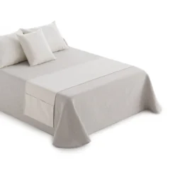 Runner Per Letto Oliver Con Tasche - Dimensioni Varie Q592 -Articoli Per La Casa runner fondoletto con tasche naturale