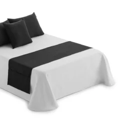 Runner Per Letto Oliver Con Tasche - Dimensioni Varie Q592 -Articoli Per La Casa runner fondoletto con tasche nero