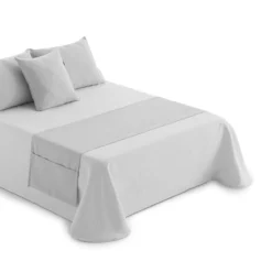 Runner Per Letto Oliver Con Tasche - Dimensioni Varie Q592 -Articoli Per La Casa runner fondoletto con tasche perla