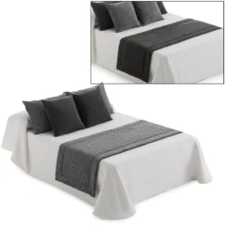Runner Trapuntato Per Letto Dream Bicolor Reversibile - Dimensioni Varie Q922 -Articoli Per La Casa runnero trapuntato doubleface dream grigio nero