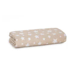 Scampolo Tessuto Stelline Cotone Loneta 275x275 Cm U486 -Articoli Per La Casa scampolo loneta cotone stella beige 1