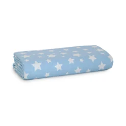 Scampolo Tessuto Stelline Cotone Loneta 275x275 Cm U486 -Articoli Per La Casa scampolo loneta cotone stella celeste 1