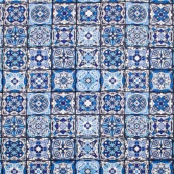 Scampolo Tessuto Ceramic Cotone Loneta Digitale 275x275 Cm Y276 -Articoli Per La Casa scampolo tessuto ceramic cotone loneta blu 2 1