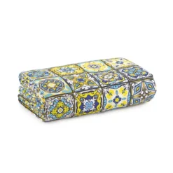 Scampolo Tessuto Ceramic Cotone Loneta Digitale 275x275 Cm Y276 -Articoli Per La Casa scampolo tessuto ceramic cotone loneta giallo 1