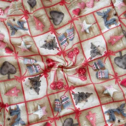 Scampolo Tessuto Natalizio Rakkaani Cotone Loneta Digitale 275x275 Cm Z893 -Articoli Per La Casa scampolo tessuto natalizio rakkaani cotone loneta digitale beige 2 1