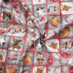 Scampolo Tessuto Natalizio Rakkaani Cotone Loneta Digitale 275x275 Cm Z893 -Articoli Per La Casa scampolo tessuto natalizio rakkaani cotone loneta digitale grigio 2 1