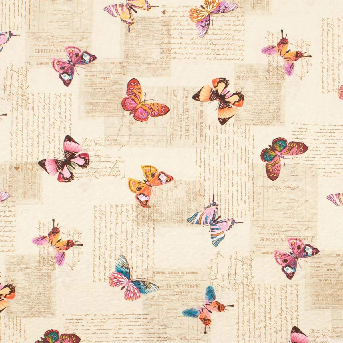 Scampolo Tessuto Papillon Cotone Loneta Digitale 275x275 Cm Y260 2 Scampolo Tessuto Papillon Cotone Loneta Digitale 275x275 Cm Y260 - immagine 2